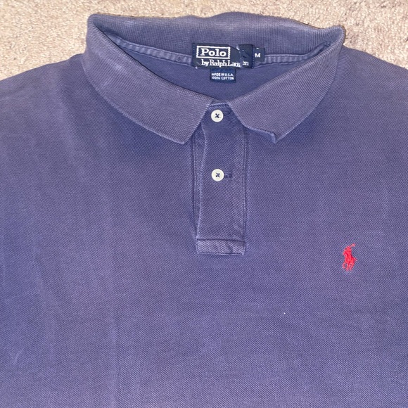 Polo Ralph Lauren Polo Mens Size Medium Navy Blue Work Dress School Shirt - Picture 1 of 9